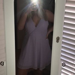 Purple V-neck flowy dress